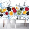 Wallpapers Po Wallpaper 3D Obst fallen in Wasser Hintergrund Wandbild Restaurant Café Küche Home Decor Tuch Moderne Beläge212b