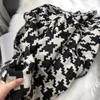 Scarves Black White Plaid Soft Cotton Long Scarf Women Winter Thick Warm Lady Cashmere Houndstooth Shawl Tassel2358