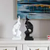 Vilead 27 cm résine Silence est masque d'or Statue Art abstrait ornement objets Sculpture Statuette bureau Vintage décoration de la maison 240127