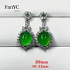Boucles d'oreilles pendantes en Agate verte naturelle, visage d'œuf, argent 925 incrusté de Jade luxueux, bijoux exquis à la mode, cadeau pour femmes