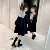 Giyim Setleri Junior Girls 'Elbiseler Giysileri İlkbahar ve Sonbahar Kid's Moda Yakası Koreli Prenses Elbise 3-12y