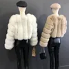 Style Women Fur Coat Real Fox Fur Jacket Natural Fox Fur Short Style Clothing Full Length Sleeve Female Coat 240124