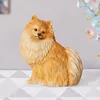 Pomeranian Staty Animal Room Decor Dog Figur Skrivbord Hemdekoration Skulpturer och figurer Dekorationer Tillbehör Hantverk 240122