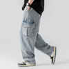 Herenbroeken Y2K Vintage Heren Koreaans Zwart Streetwear Oversize Esthetische Rechte Broek Wijde Pijpen Jeans Alt Denim Dameskleding