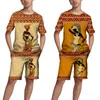 Ensembles de vêtements Été Rétro Africain Imprimer Enfants Tops Pantalons Costumes Enfants Style Tribal Tees / Ensembles Tenues Traditionnelles Garçons / Filles Survêtements