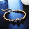 Bracelet de perles en cuivre couleur argent pour hommes et femmes, Punk Rock Hip Hop, Bracelets à brins, bijoux Gift268U