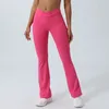 Pantaloni attivi Yoga a forma di V Fitness svasato Corsa all'aperto Sollevamento dell'anca Leggings a vita alta Sport Donna