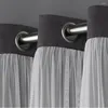 Curtain Home Curtains Catarina Layered Solid Room Darkening Blackout And Sheer Grommet Top Panel Pair 52x84 Black Pearl