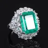 Ringen Kqdance Gemaakt 12*16mm Emerald Ruby Ring met Grote Rood/Groene Zirkoon Steen Diamant Bruiloft Sieraden voor Vrouwen Groothandel