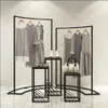 Hangers & Racks Clothing Store Display Rack In The Island Cabinet Women's Shop Horizontal Bar Iron Art227T