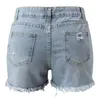 Jeans femininos nádegas rasgadas senhoras sexy shorts cintura alta calças de verão para mulheres finas magro buraco denim com bolsos ropa mujer