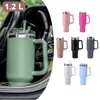 Water Bottles Mug Tumbler 40oz With Straw Handle Coffee Insulated 304 Stainless Steel Car Cup Keeps Cold Beer Lids Thermos