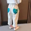 Pantaloni Pantaloni da bambino per ragazze Modello a cuore Ragazza Primavera Autunno Bambini Abiti stile casual