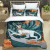 Kinesiska gudomliga odjurtryck sängkläder setchildren's säng täcke täcker örngottar tröskel sängkläder set tonåringar king size sängkläder set 240127