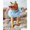 Cão vestuário designer roupas de luxo camisola de pele rosa azul roxo de alta qualidade malhas quentes para filhote de cachorro gatos sem pêlos moda gato gota dhuxu