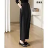 Women's Pants Woolen Casual Winter Warm Fashion Harem Pant Office Ladies Loose Autumn High Waisted Straight Tube Suit