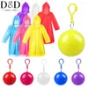 Ponchos de pluie jetables d'urgence, imperméables, imperméables, avec boule porte-clés, vêtements de pluie pour adultes, pour Camping, cyclisme en plein air, 5/1 pièces