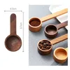 Cuillères de cuisine en bois en noyer Scoop de café Scoop Sugar Spoon Mesuring Tools Q940 0507