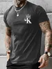 T-shirts masculins T-shirt simple pour hommes Imprimé de carte Touss-sweats de sweat rétro décontracté tous les jours T-shirt Q240130