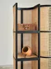 Dekorativa plattor Vintage Vine Weaving Shelf Solid Wood Display Creative Floor to Bookhelf For Small Homestay Units