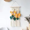 Tapisseries Macramé Tenture murale Tapisserie Plume Boho Art Décor Chic À La Main Tissé Feuille Glands Pour Appartement Porche