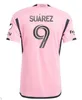 24 25 fãs jogadores internos Suarez Miami Messis Soccer Jerseys Souvenir 2024 2025 Sergio Jordi Alba Camisas de Futebol Pizarro Men Kit Kit