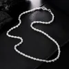 925 Sterling Silver 16 18 20 22 24 inch 4mm 4mm ed rop chain necklace for women man fashion wedding charm jewelry225l