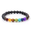 Kralen Nieuwe Zwarte Lava Natuursteen Armbanden 7 Reiki Chakra Healing Nce Kralen Armband Voor Mannen Vrouwen Stretch Yoga Sieraden drop Delive