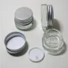 360 x 5G rese transparent liten söt glas grädde kruka 5g glas sminkar burkar med silver aluminium cap vit pe pad mxcfc