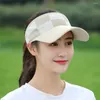 Wide Brim Hats Summer Holiday Letter Hollow Plaid Sun Visor Empty Top Hat Cap Baseball