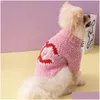 Vêtements de chien Vêtements de créateurs de mode Hiver Chaud Pull pour animaux de compagnie Col roulé Manteau en tricot épais Chats Chiot Vêtements Drop Livraison Maison Jardin Otxgq