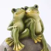 Lovers frog Sculpture Ornaments Outdoor Animal Decoration Garden Resin Statue Garden Frog Flower Pot Decoration Crafts 240122