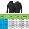 Down herenparka's Warme winter Heren verwarmde jas USB Elektrische batterij Verwarming Capuchon Outdoor thermische kleding Winterparka's