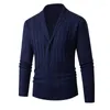 Men's Sweaters Autumn And Winter V-neck Fashionable Lapel Long Sleeved Slim Fit Knitted Sweater For Cardigan Jacket