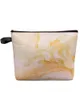 Cosmetic Bags Marble Texture Gradient Orange Makeup Bag Pouch Travel Essentials Lady Women Toilet Organizer Storage Pencil Case