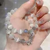 Charm Bracelets Fashion Ladies Imitation Opal Bell Bracelet Exquisite Cute Beaded Natural Crystal Party Jewelry Gift