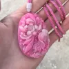 Necklace Peach Blossom Jade's Natural Opal Super Fairy Palace Style Ink Has Fish Sweater Chain Women's Fashion Pendant Jewelry for Years