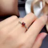 Rings Genuine Garnet Samll Ring 5MM HeartSharped Wine Red Gemstone Jewelry for Girl Wedding Engagement Gift Real 925 Sterling Silver