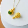 Collier de chat Zhaocai en argent incrusté de Jade blanc naturel, Style chinois rétro bohème, bijoux à breloques pour femmes, Chains277T