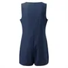 Women's Shorts Womens Suspenders Solid Color Button Strap Pocket V Neck Casual Tube Top Romper Loose Rompers For Women Short Jumpsuit