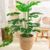 70 cm 18 fourchettes grandes plantes Monstera artificielles faux palmier tortue en plastique feuilles plantes hautes vertes pour la décoration de la maison jardin 240119