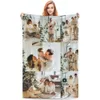 Aangepaste deken Gepersonaliseerde deken met fototekst-beeldcollage voor familievrienden Verjaardag Kerstmis Valentijnsdag gepersonaliseerd cadeau