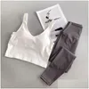 Yoga Outfit LL Topaddpants Femmes Ensembles serrés Gilet de sport Jum Leggings Pantalons de survêtement Gym Résistance Force Formation Sportswear Running S OTNSN