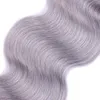 Silvergrå brasiliansk kroppsvåg Human Remy Virgin Hair Weaves 100g/Bundle dubbel wefts 3bunds/parti