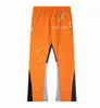 Pantalons Graffiti pour hommes Galleryse Depts Pantalons de survêtement pour femmes Galleryes Dept Lettre mouchetée Imprimer Mans Couple Lâche Polyvalent Casual Droit Gris