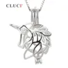 Cluci Fashion 925 Sterling Silver Unicorn Cage Pendant Pearls Necklace Jewelry 3PCS S18101607258Uを作る女性用
