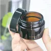 10st 5G/10G/20G/30G/50G Glass Amber Brown Cosmetic Face Cream Bottles Lip Balm Prov Container Jar Pot Makeup Store Vials WRHVG