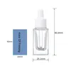 Clear Square Glass Droper Bottle Essential Oil Parfume Bottle 15 ml med vit/svart/guld/silverlock Kormw Obqmd