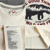 Herr t-shirts 809# Summer New American Retro Short Sleeve O-Neck Letter Bear Printed T-shirt Mens Simple 100% Cotton Washed Casual Youth Tops 240130