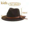 Crianças fedoras menina meninos panamá chapéus para mulheres bebê criança pequeno 52cm feltro formal bonito igreja decorar novas crianças chapéu chapeau femme319d